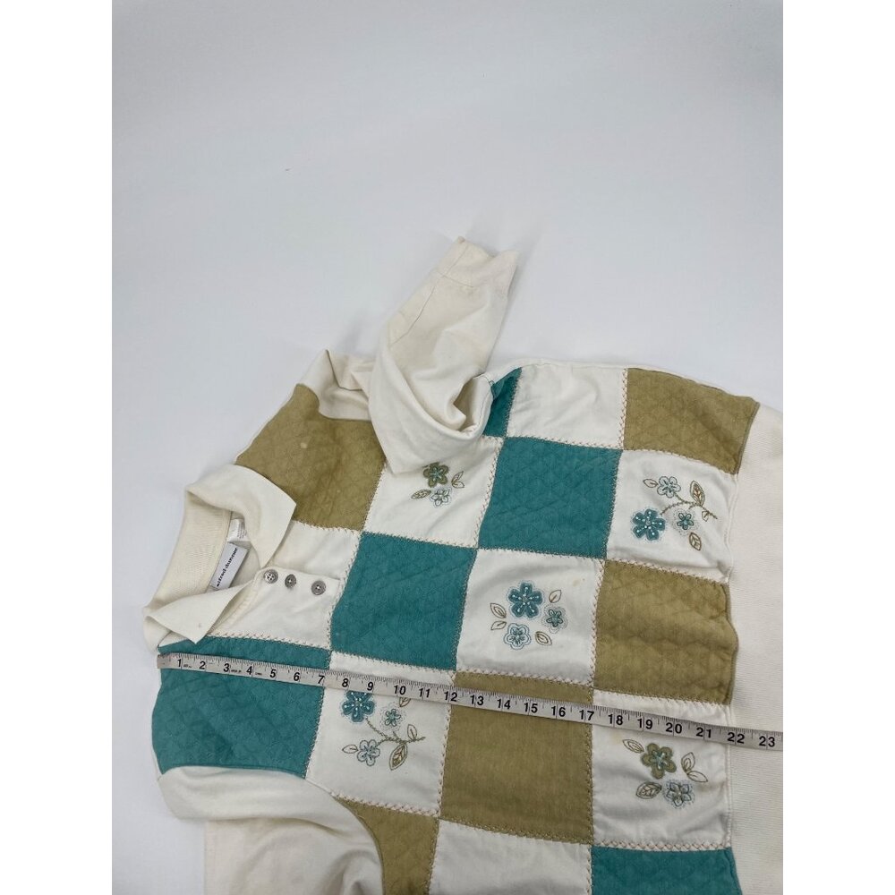 Alfred Dunner Womens Large Floral Patchwork Quilted Sweater Granny Cottage - Picture 8 of 8